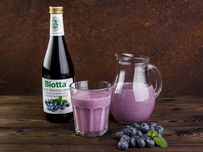 Рецепт молочного коктейля с черничным нектаром