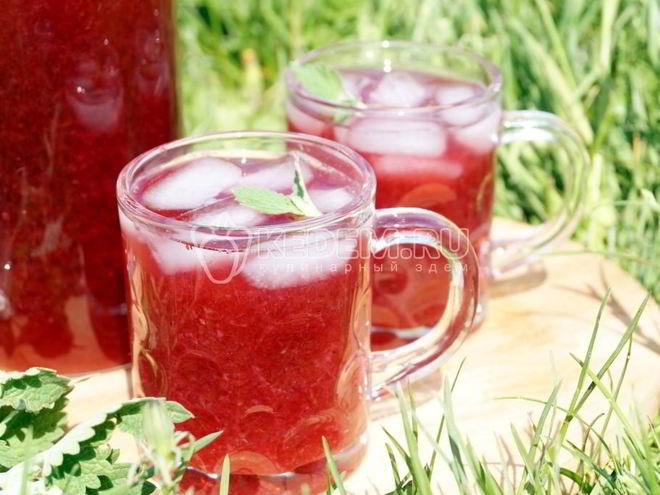 Рецепт брусничного морса с мятой