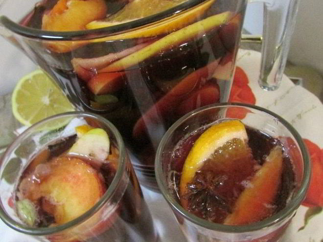 Рецепт газированной сангрии с минералкой