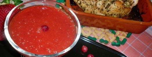 соус сангрияк мясу из клюквы и клубники. Шаг 3