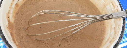 шоколадные блинчики с творогом, бананом и кофейным сиропом. Шаг 3