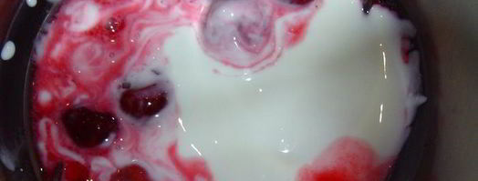 вишневый смузи с йогуртом и овсяными хлопьями. Шаг 3