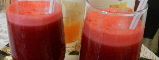 сок из свеклы, яблок, моркови и лимона. Шаг 9