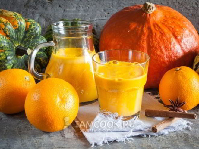 Рецепт сока из тыквы с апельсином