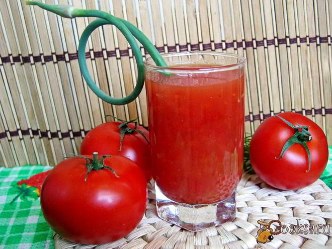 Рецепт томатного сока с мякотью