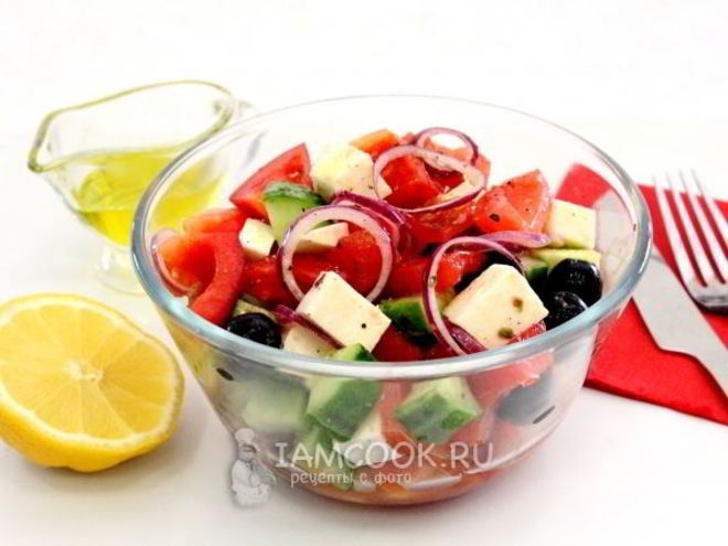 Рецепт греческого салата с брынзой