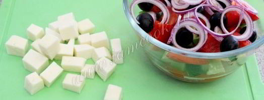 греческий салат с брынзой. Шаг 8