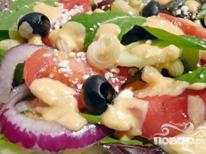 Рецепт греческого салата с пастой