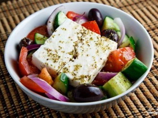 Рецепт греческого салата с винным уксусом