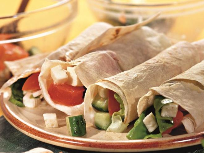 Рецепт греческого салата в лаваше