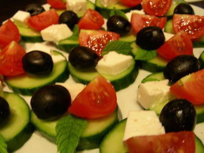 Рецепт канапе греческий салат