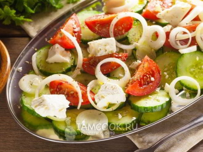 Рецепт простого греческого салата по-гречески