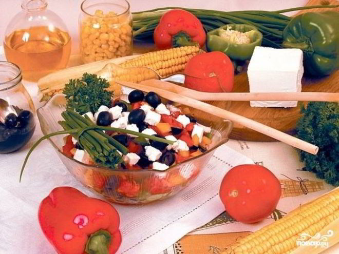 Рецепт салата греческого с брынзой