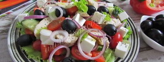 салат греческий с курицей. Шаг 14