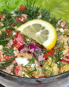 Картофельный салат с анчоусами