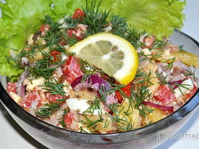 Рецепт картофельного салата с анчоусами