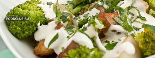 картофельный салат с брокколи, мелиссой и тархуном. Шаг 10