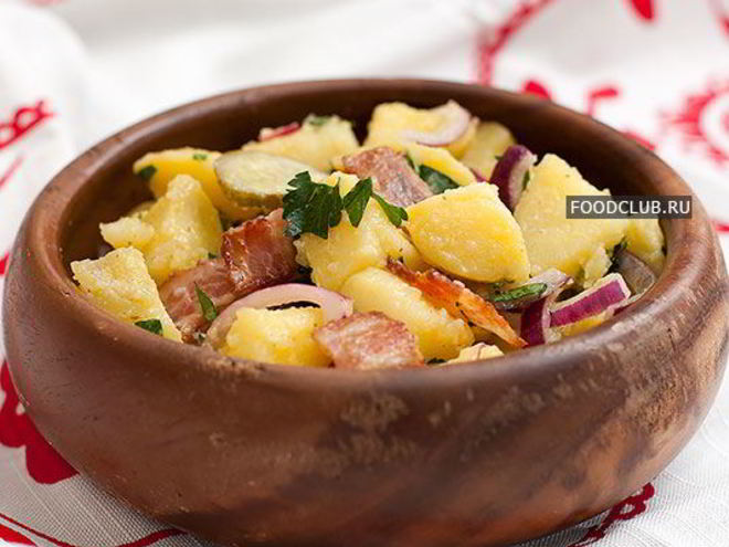 Рецепт картофельного салата с красным луком