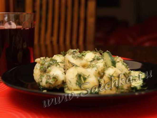 Рецепт картофельного салата с огурцами
