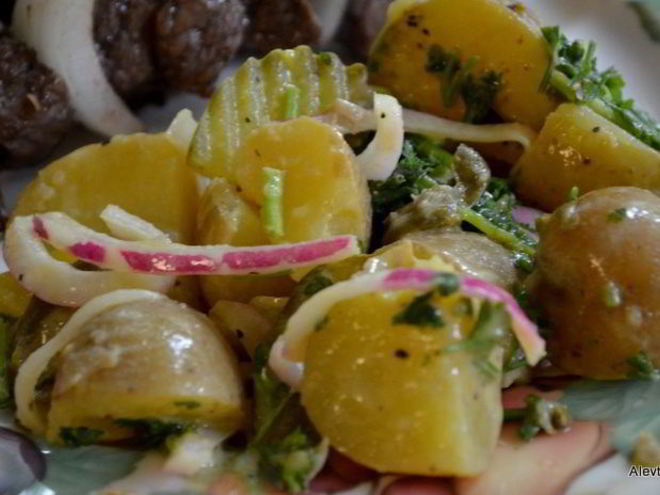 Рецепт салата картофельного с горчицей