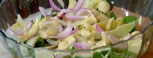 салат с картофелем, фенхелем и копченой семгой. Шаг 8