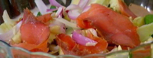 салат с картофелем, фенхелем и копченой семгой. Шаг 9