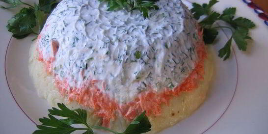 Слоеный картофельный салат