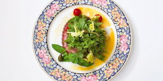 Теплый салат с картофелем и осьминогом