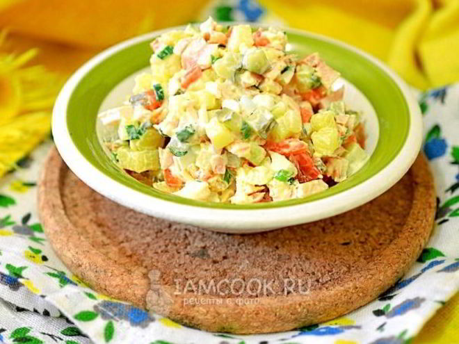 Рецепт оливье копченый