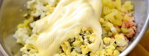 оливье копченый. Шаг 11