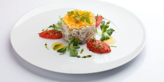 Оливье с копченой куриной грудкой