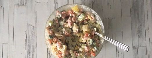оливье с креветками. Шаг 8