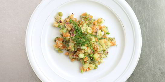 Оливье с лососем