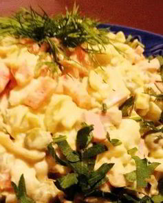 Оливье с макаронами