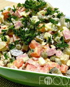 Оливье с маринованными огурцами