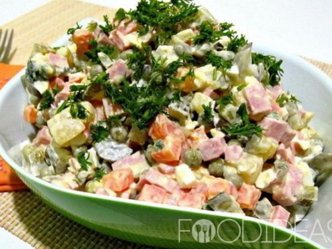 Рецепт оливье с маринованными огурцами