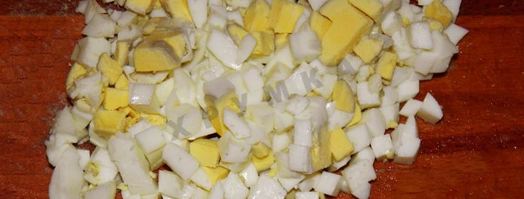 оливье с мясом. Шаг 7