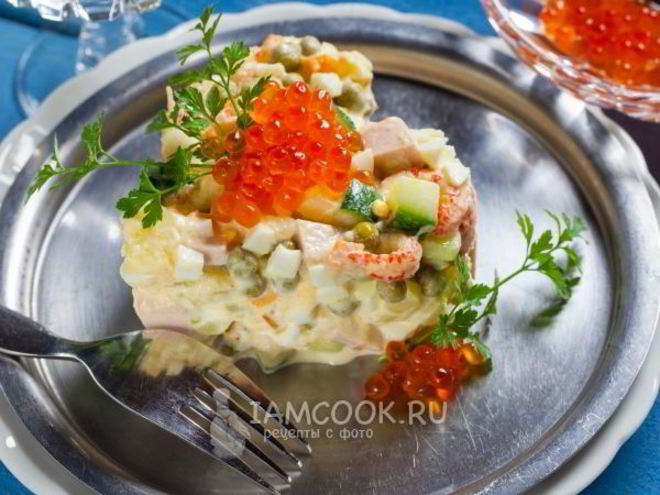 Рецепт оливье с раковыми шейками
