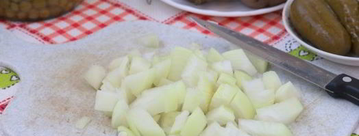 оливье с шампиньонами. Шаг 5