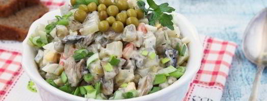 оливье с шампиньонами. Шаг 12