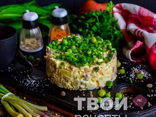 Рецепт оливье со скумбрией