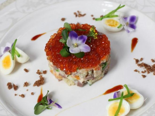 Рецепт праздничного салата оливье