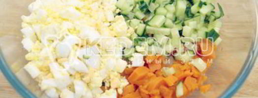 салат новогодний оливье. Шаг 3