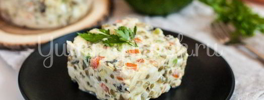 салат оливье без майонеза и картофеля. Шаг 10