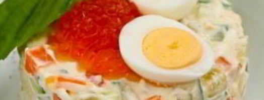 салат оливье с икрой. Шаг 9