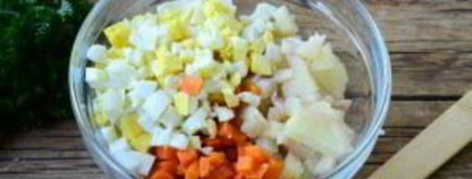 салат оливье в лаваше. Шаг 3