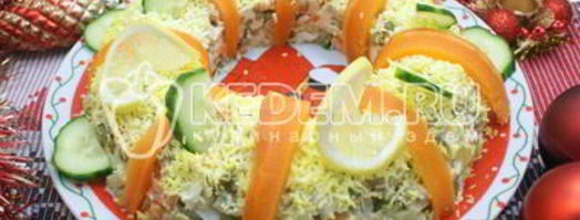 салат с курицей праздничное оливье. Шаг 10