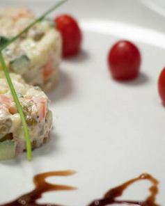 Вегетарианский салат Оливье