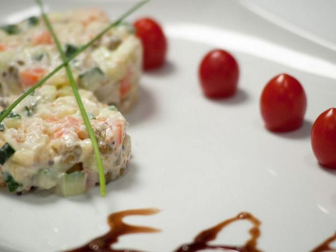 Рецепт вегетарианского салата оливье