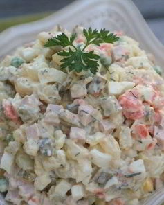 Вкусный салат Оливье